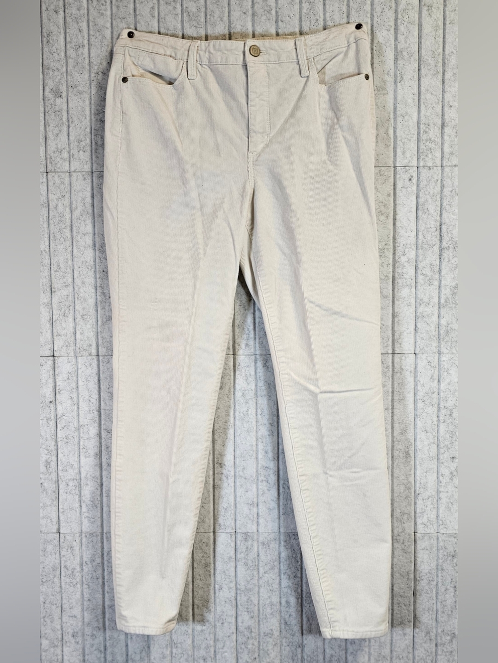 Talbots Corduroy Pants Womens Size 8 Straight Leg Cream Ivory Classic